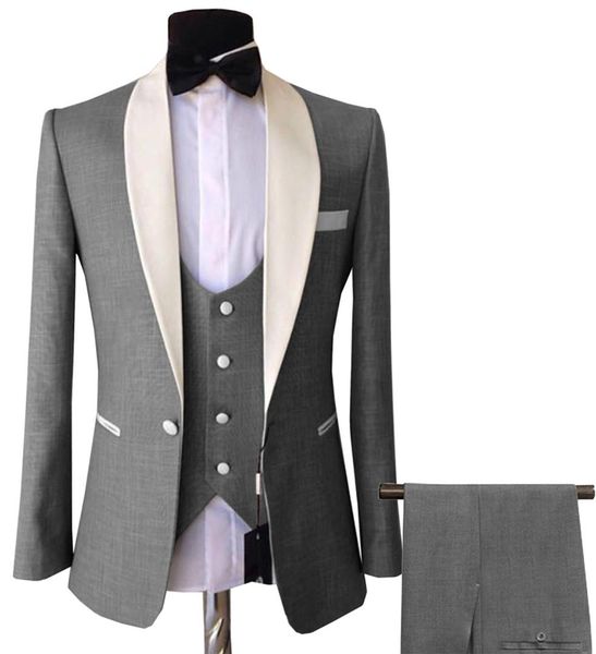 

mens 3 pieces suits slim fit business groom pink purple jacket tuxedos white blazer for wedding prom evening(blazer+vest+pants, White;black