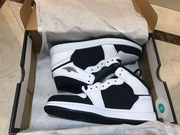 

1 mid panda high og wmns basketball shoes 1 1s panda mens black white outdoor sports sneakers