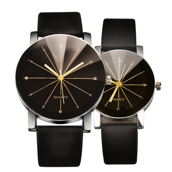

quartz watches arrival men women's dial clock leather bracelet wristwatch geometry sports watch lover wristwatches, Slivery;brown