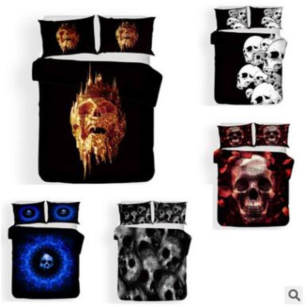 Us Gb Au Size Luxury Bedding Set Duvet Skull Death Bed Cover Set
