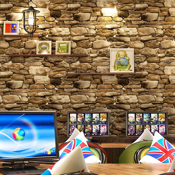 

imitation pattern wallpaper retro stone rock stone 3d stereo restaurant living room pvc waterproof deep embossed wall paper 3d