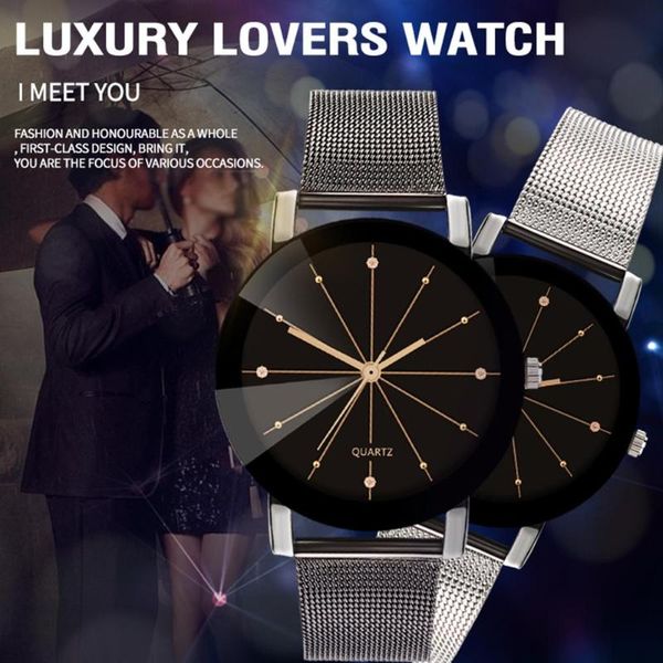 

mesh couple watch classic wrist watch men fashion casual quartz wristwatch men watches, Slivery;brown