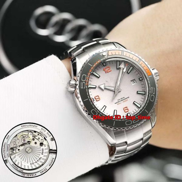 

6 style planet ocean 600m co-axial automatic mens watch 215.90.44.21.99.001 ceramic bezel gray dial stainless steel bracelet gents wathes, Slivery;brown