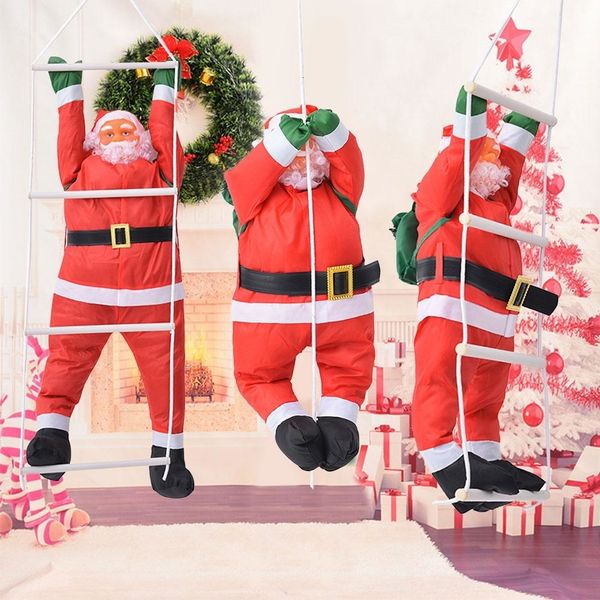 

60cm climbing rope ladder santa claus christmas decorations outdoor santa claus doll pendant new year decorations drop ornament y191030