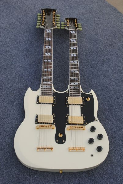 

Good ound double neck g electric guitar with gold hardware 12 tring electric guitar