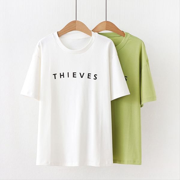 

candy color all-match women's tyle letter printed t-shirt female candy color all-match women's tyle letter printed t-shirt female, White