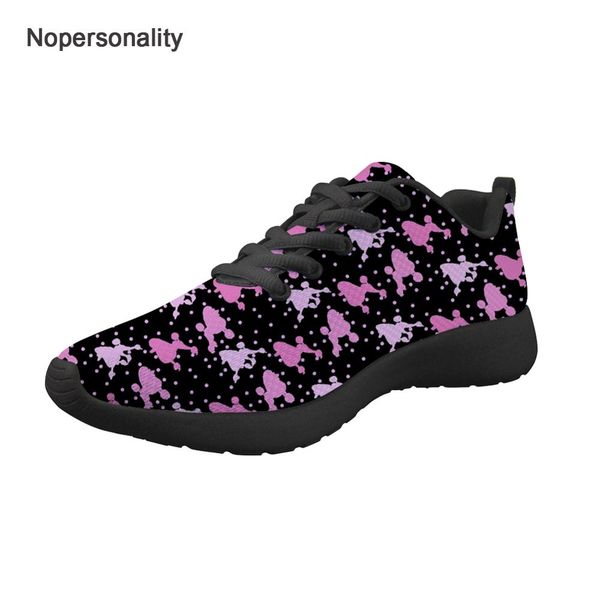

nopersonality black poodle dog print women sneakers lightweight female ladies mesh shoes breathable flat walking shoes plus 45