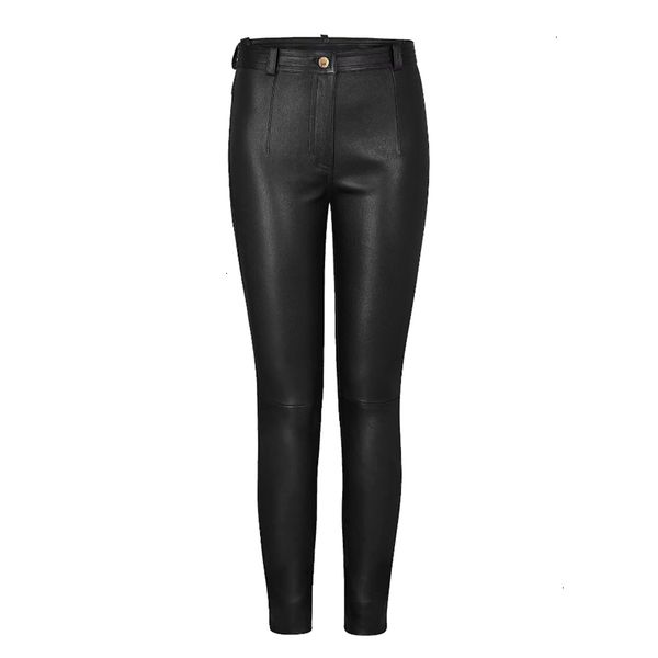 

women designer leggings women pants autumn winter high waisted leather pants women fleece pu leather trousers casual black pencil pants, Black;white