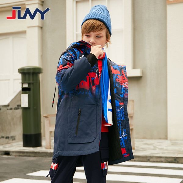 

fashion children's outdoor sports jacket winter and autumn new boys waterproof and windproof thick warm coats for 7-13y, Blue;gray