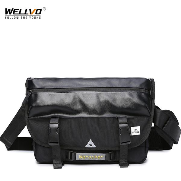 

single shoulder bag men chest bag classic leather satchels mens simple black bicycle 2019 new large messenger xa182zc