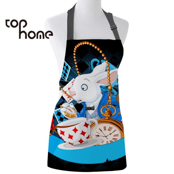 

ome kitchen apron alice in wonderland poker adjustable sleeveless canvas aprons for men women kids home cleaning tools