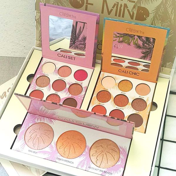 

Cali collection ummer tate of mind makeup et 2box 9color himmer eye hadow palette and 1box cali glow co metic combination