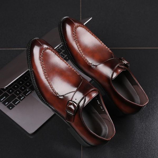 

classic men dress shoes fashion british style mens oxfords leather shoes male formal business wedding man flats, Black