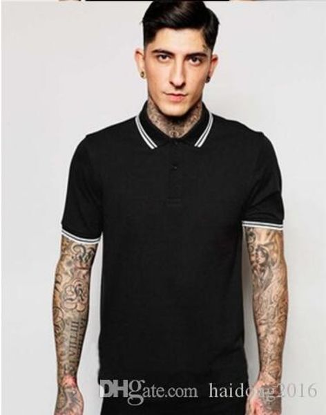 

perry men london brit polo shirt leaf embrodery 2020 short sleeve summer solid shirts man black cotton tee men's fred polos white, White;black