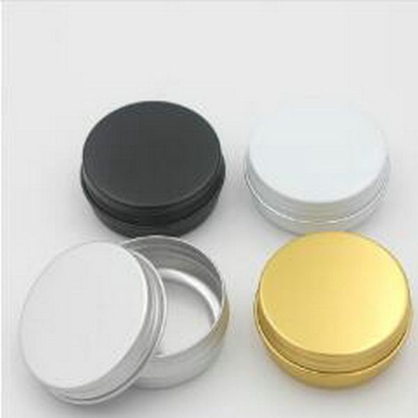 

1oz/30ml empty aluminum cosmetic containers screw lid round aluminium jar cans makeup empty lip balm cosmetic jars