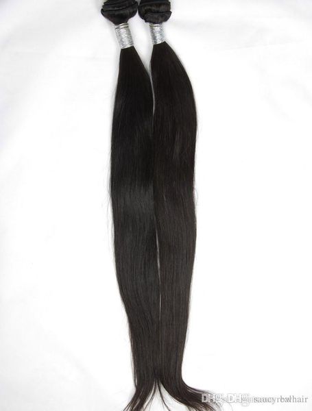 

human remy hair silk straight 1b natural black color hair weaving 3 or 4 bundles can be curled no shedding no tangle