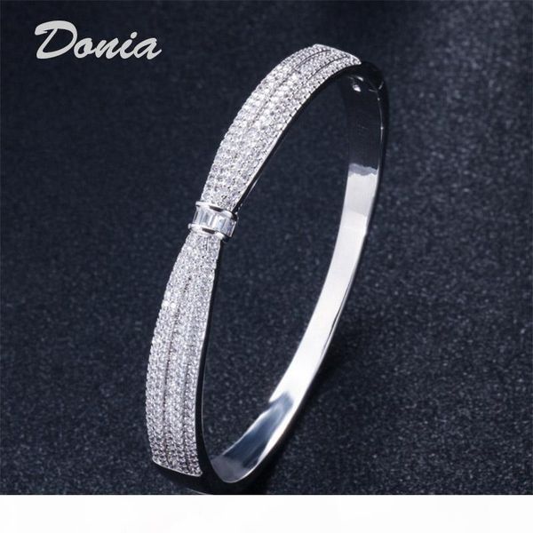 

donia jewelry two color electroplate exaggerated micro inlay zircon animal adjustable bracelet personalized geometric design gift, Black