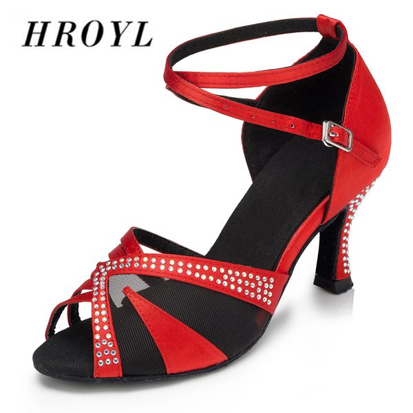 

brand new hroyl women latin dance shoes for girls ladies ballroom tango dancing shoes 10/8.5/7.5/6cm heels salsa dropshipping