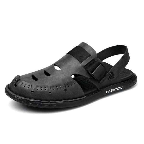 

sandals verano para playa shoes gladiators de beach men sandalet sandal couro cuire masculina outdoor slide deportivas 2021 man leather, Black