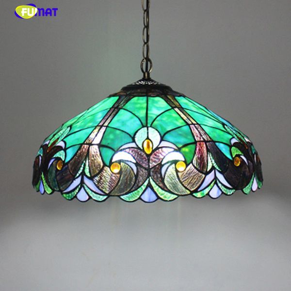 Fumat Mediterranean Pendant Lights Tiffany Stained Glass Hanglamp