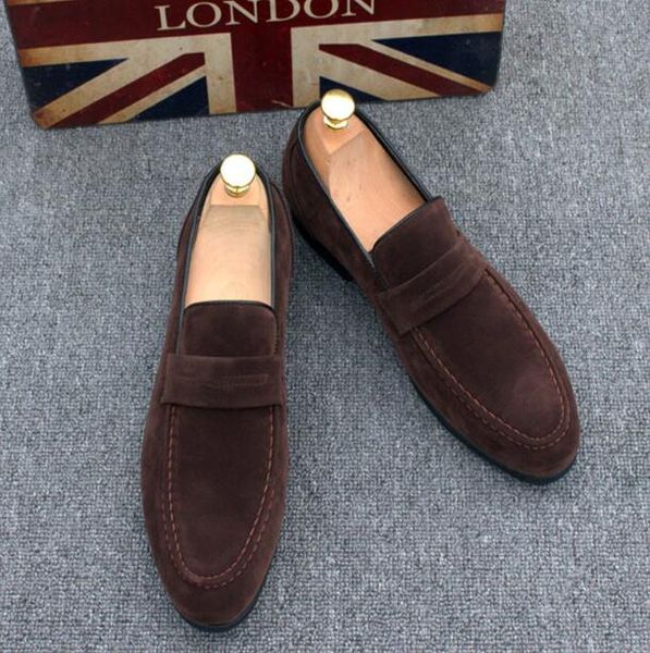 

designer luxury men suede loafers pointed toes leather shoes dress shoes red bottom breathable gentleman flats homecoming shoes, Black