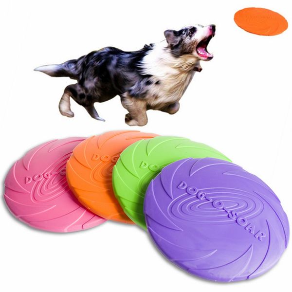 

1 pc dog flying disc soft flexible rubber fun floating foldable flyer disc dog flying saucer toy for interactive play exercising