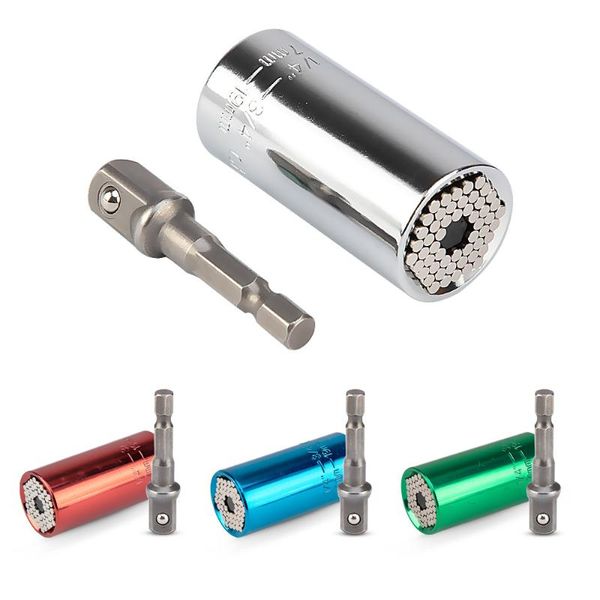 

7-19mm 2pcs set universal socket grip multi-function ratchet wrench power drill adapter gifts for men father/dad diy handyman