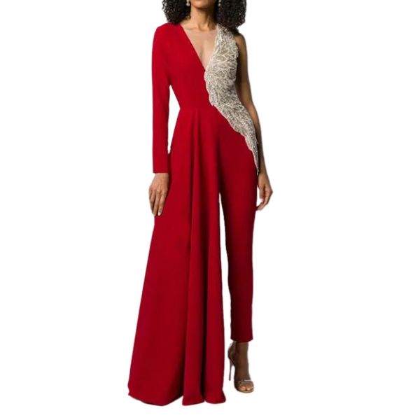 

new spring and summer women's suit deep v slim one-piece pants, Black;white