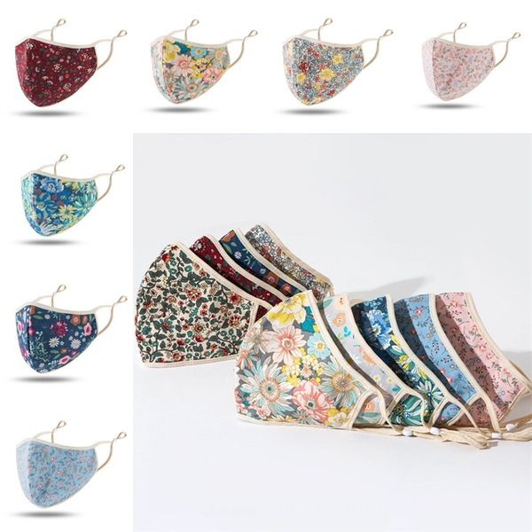 

dustproof ventilation face mask protective durable respirator flowers colorful washable mouth mascarilla good spring and summer 3 7qy e2