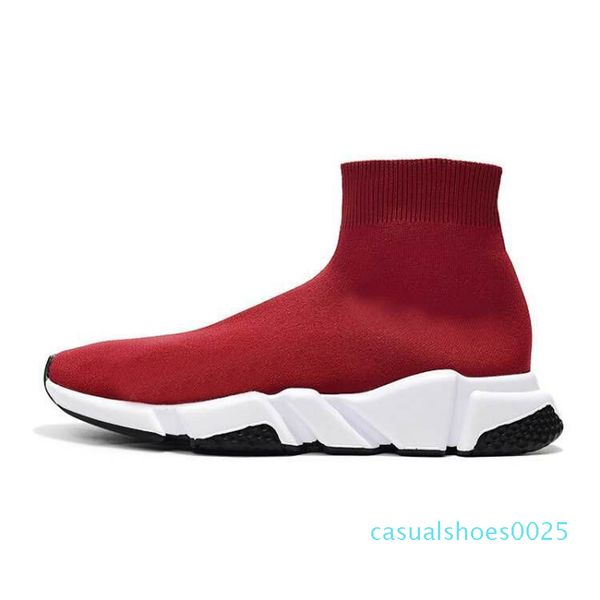 

2019 fashion designer sneakers speed trainer black red gypsophila triple black fashion flat sock boots casual shoes speed trainer runner c25