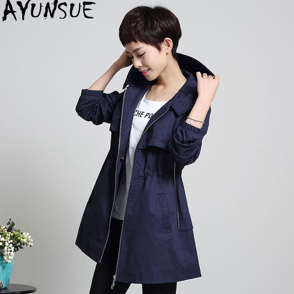 

women's trench coat hooded plus size windbreaker spring fashion long trench coats female 5xl sobretudo feminino csn0278 kj2362, Tan;black