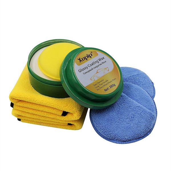 

280g carnauba car wax paint crystal coating care anti-scratch repair maintaince wax sponge pad towels