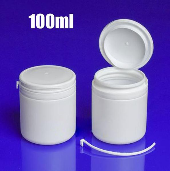100pcs 100ml White Color Pe Bottle Gum Pills Powder Bottles Plastic Ng With Tear Pull Caps