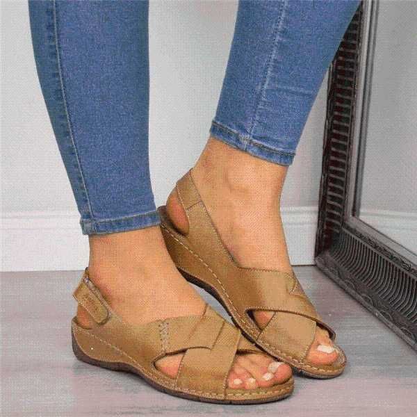 

women sandals fashion summer casual women shoes pu leather ladies flat soft bottom slip on sandals woman sandal, Black