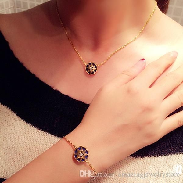 

s925 sterling silver and brand name pendant necklace with diamond and nature stone for women wedding gift jewelry brand name fr