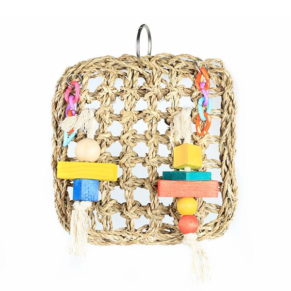 

straw rope net swing ladder toys for pet parrot birds chew play climbing 1pcs