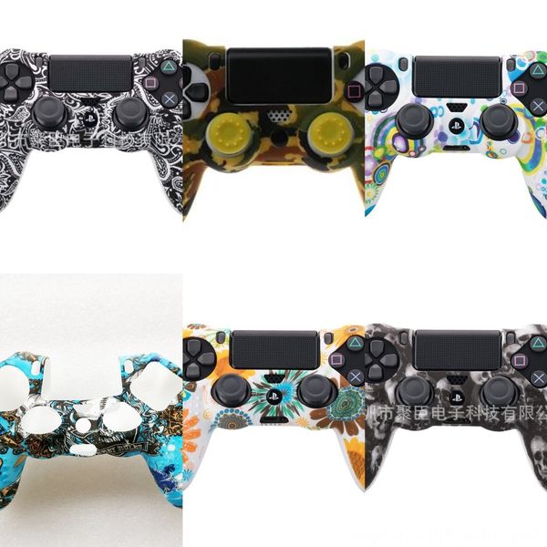 

e7ebr силиконовые комплект для ручки обложка protector чехол + 2 шапки для геймпада ps4 контроллер кожи