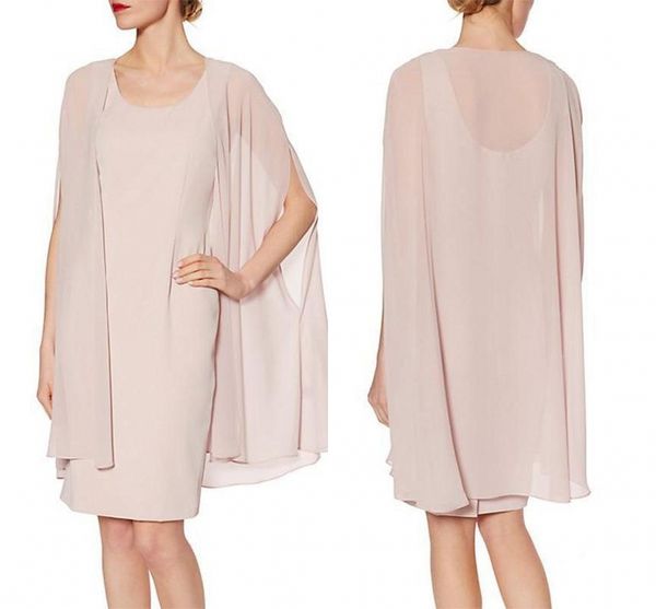 

2020 chiffon mother's dresses a-line scoop neck gray with long sleeves jacket tea-length formal evening party gowns custom, Black;red