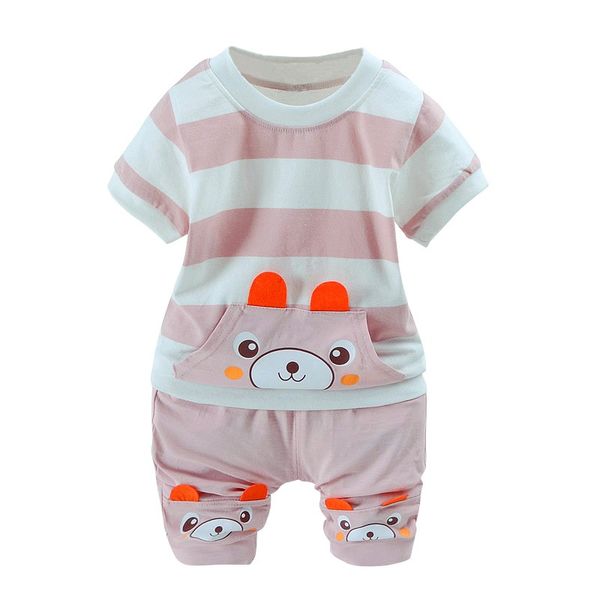 

new kids boys girls cotton suit summer clothes sets short sleeve shorts sets children 0-36 month baby clothing, White