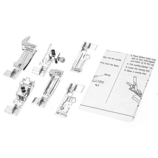 

новые 6 штук оверлок лапка прижимная лапка для швейных машин brother m3034d, singer 14sh754, singer 14sh644, juki и многое другое, Black