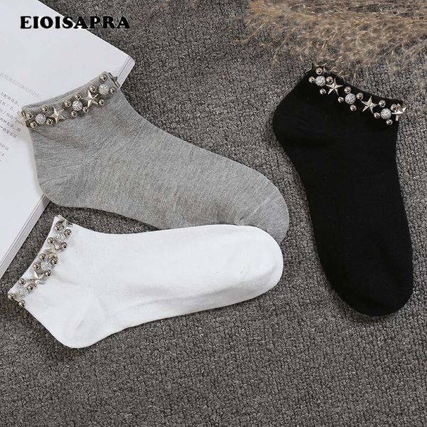 

eioisapra]handmade japan pearl stars fishnet socks women creative reto college style socks harajuku hollow out calcetines mujer, Black;white