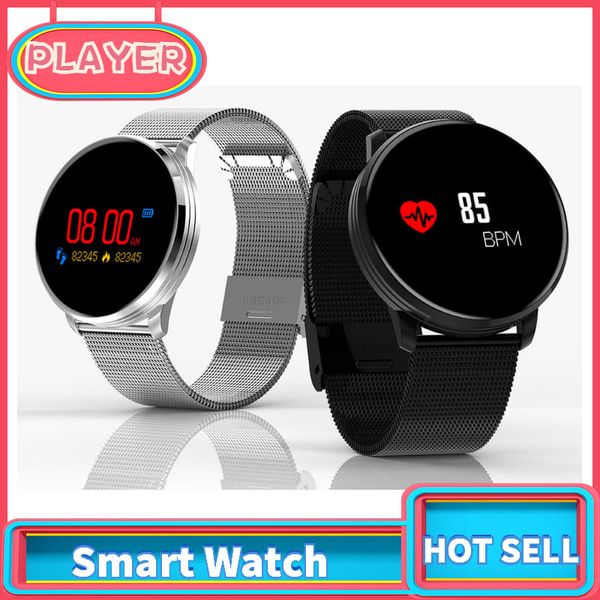

m9 smart wristband stainless steel smartband waterproof smartband nrf52832 chip blood pressure smart watch for ios android