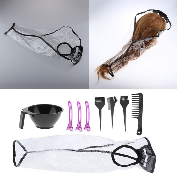 

hair color set washing hair funnel dye bowl brush comb hair clips tint, Silver
