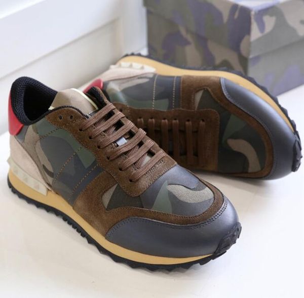 

camo suede studded camouflage rock runner designer sneaker shoes for women men stud casual luxury designer shoes sneakers chaussures 03, Black