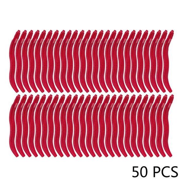 

50pcs/set soft lure fishing simulation earthworm red worms artificial fishing lure tackle lifelike fishy smell lures #new