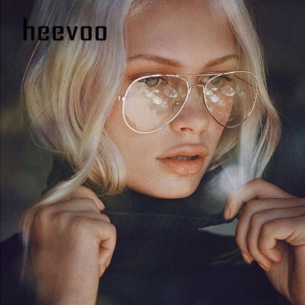 

classic clear glasses gold frame vintage sunglass women men optical eyeglasses transparent clear oculos de grau, Black