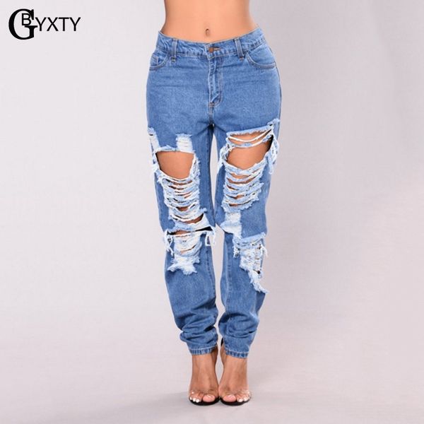 

gbyxty streetwear ripped holes blue jeans 2019 new high waist hollow out straight jeans women casual denim pants trousers zl139