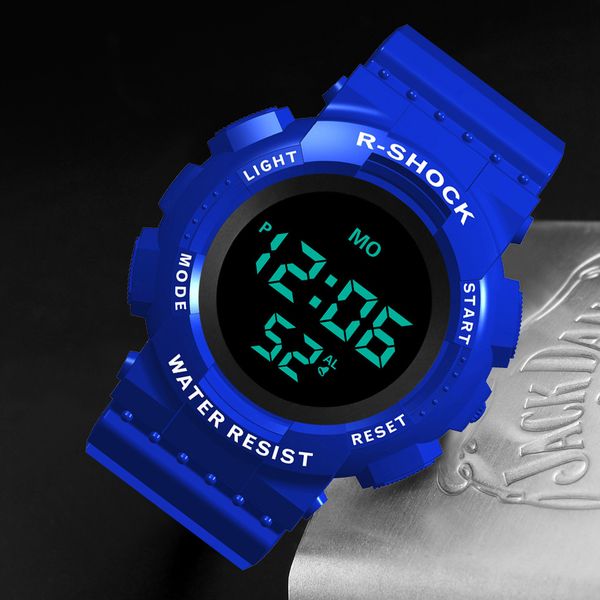 

men's watch luxury waterproof watch men digital led date sport men outdoor electronic reloj hombre digital, Slivery;brown