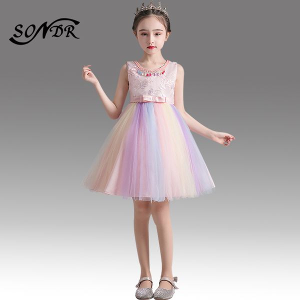 

elegant pink flower girl dress for weddings ht139 embroidery lace train pageant dresses for girls back bow flower girl ball gown, Red;yellow