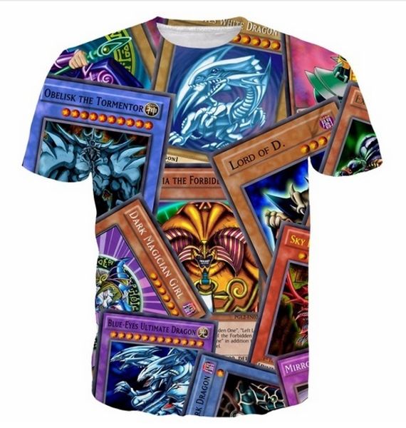 

mens style harajuku monsters duel dm shirts anime tee shirt women yugioh 3d t t shirt hipster monster tees classic odmej, Black